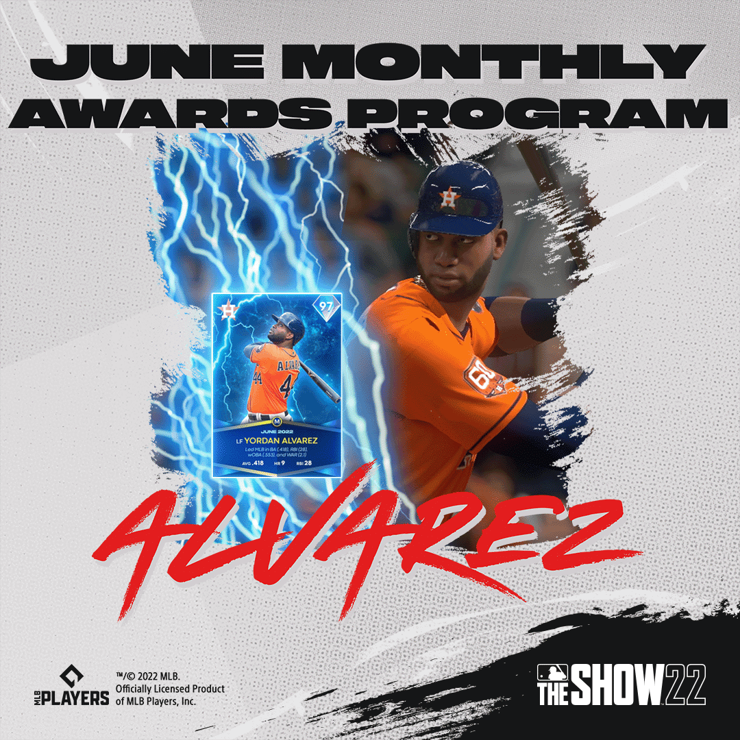 MLB® The Show™ - Lightning Yordan Alvarez zapped the competition in the  June Monthly Awards Program