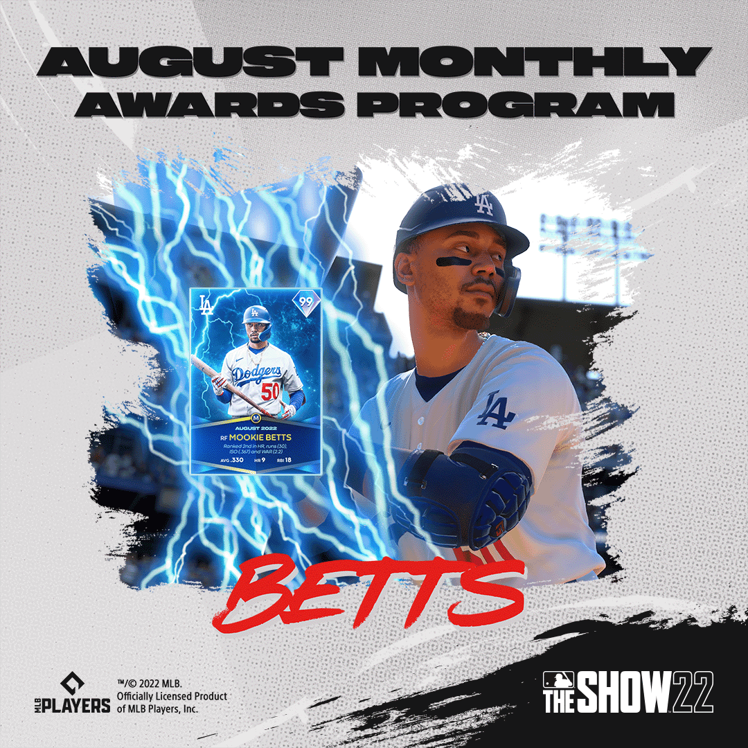 MLB® The Show™ - Mookie Betts Bolts into August Monthly Awards in MLB® The  Show™ 22