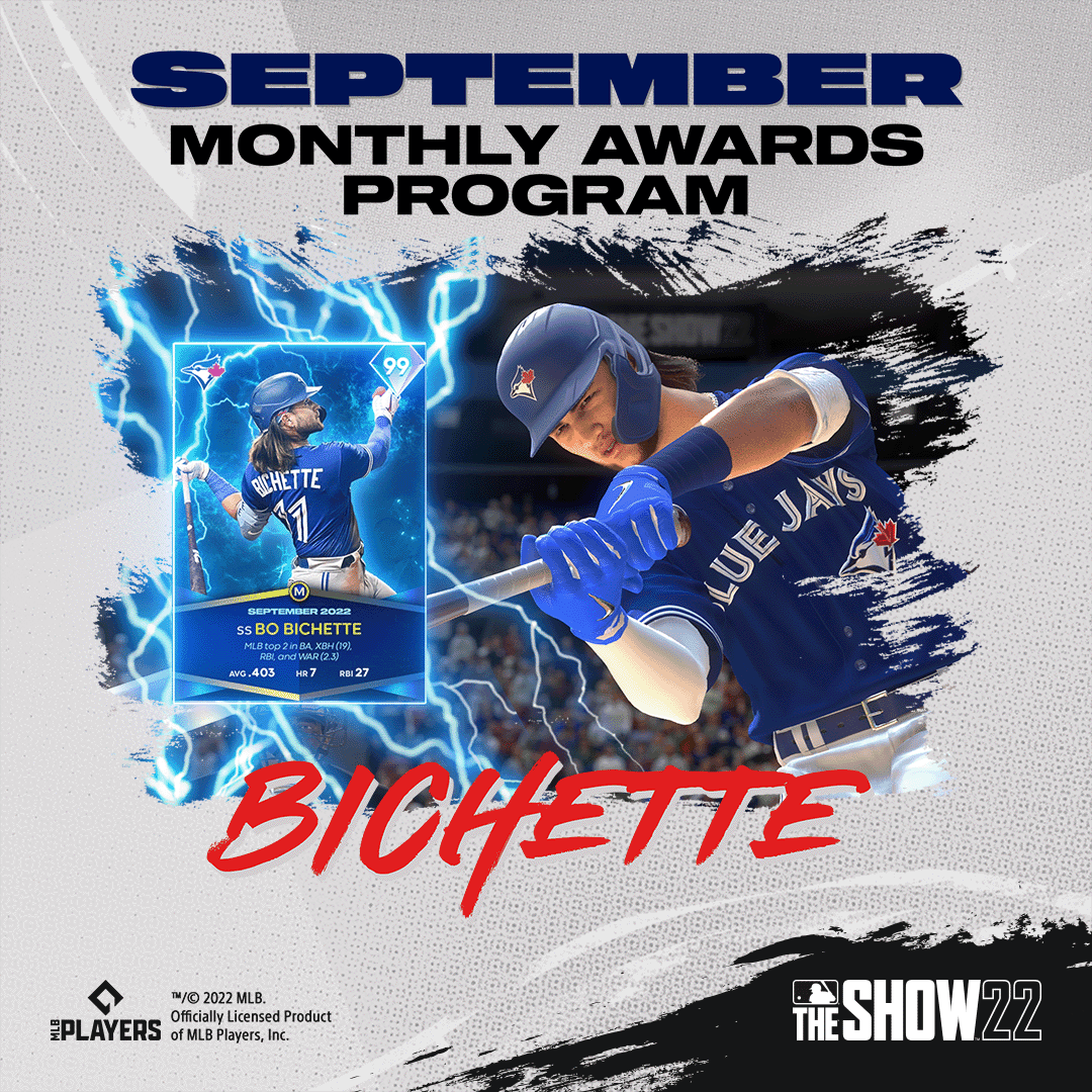 MLB® The Show™ - Lightning Bo Bichette Bolts into September Monthly Awards  Program